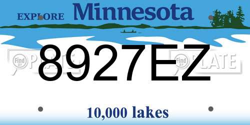 8927EZ Minnesota License Plate