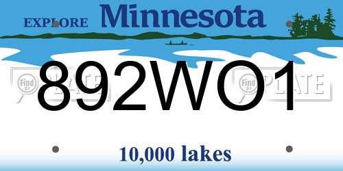 892WO1 Minnesota License Plate