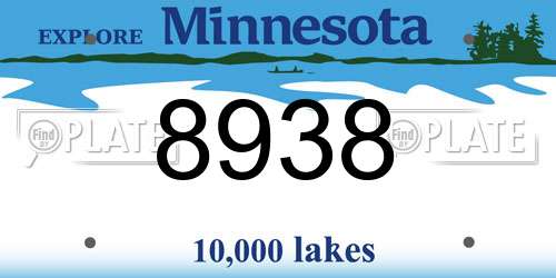 8938 Minnesota License Plate