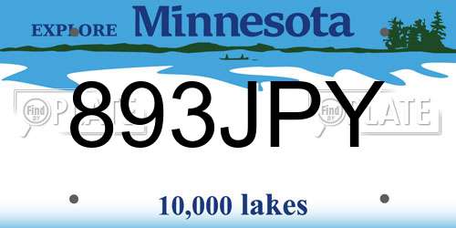 893JPY Minnesota License Plate