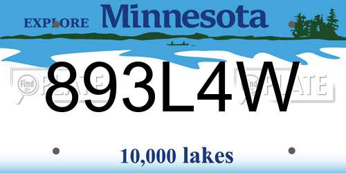 893L4W Minnesota License Plate