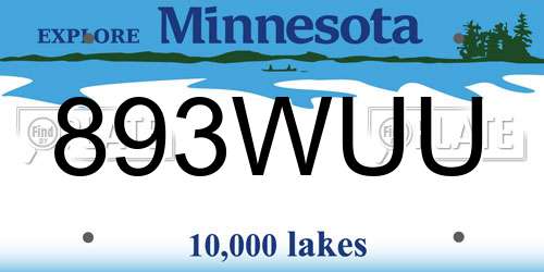 893WUU Minnesota License Plate