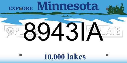 8943IA Minnesota License Plate