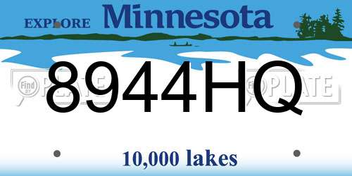 8944HQ Minnesota License Plate