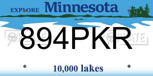 894PKR Minnesota License Plate
