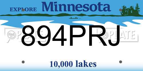 894PRJ Minnesota License Plate