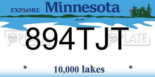 894TJT Minnesota License Plate