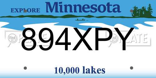 894XPY Minnesota License Plate