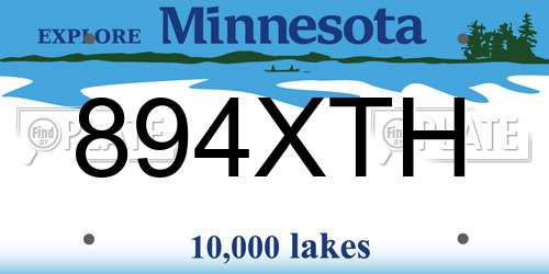 894XTH Minnesota License Plate