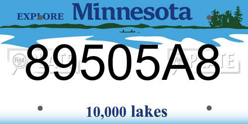 89505A8 Minnesota License Plate