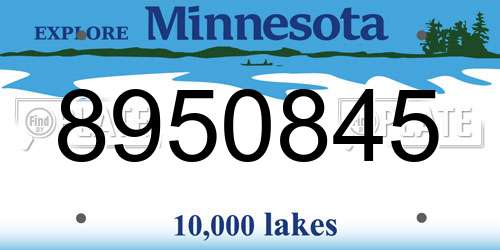 8950845 Minnesota License Plate