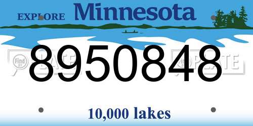 8950848 Minnesota License Plate