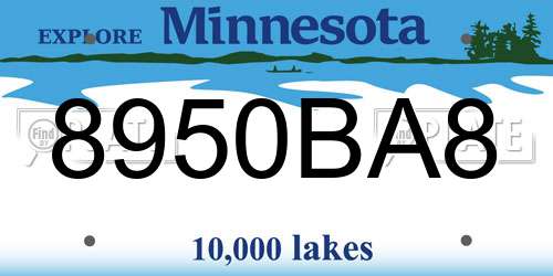 8950BA8 Minnesota License Plate