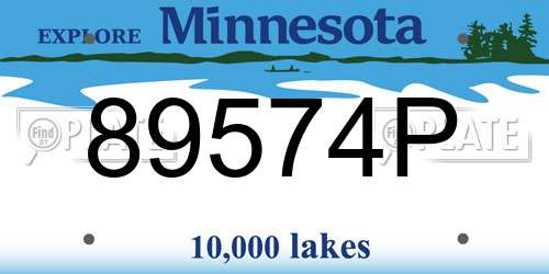 89574P Minnesota License Plate
