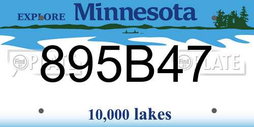 895B47 Minnesota License Plate