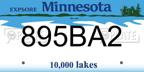 895BA2 Minnesota License Plate