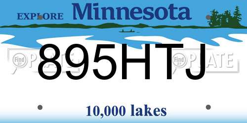 895HTJ Minnesota License Plate