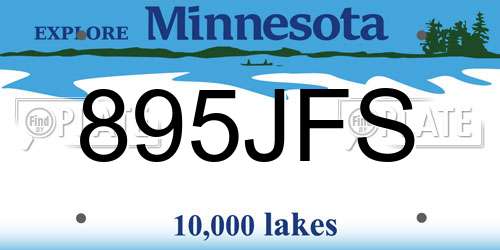 895JFS Minnesota License Plate