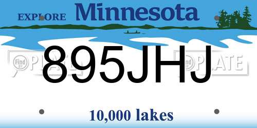 895JHJ Minnesota License Plate