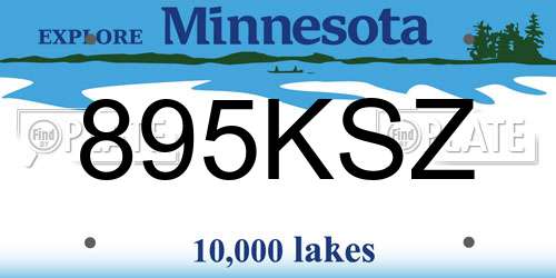 895KSZ Minnesota License Plate