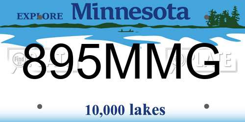 895MMG Minnesota License Plate
