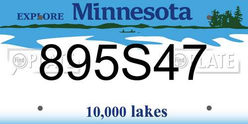 895S47 Minnesota License Plate
