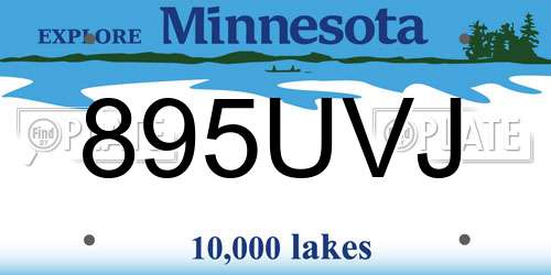 895UVJ Minnesota License Plate
