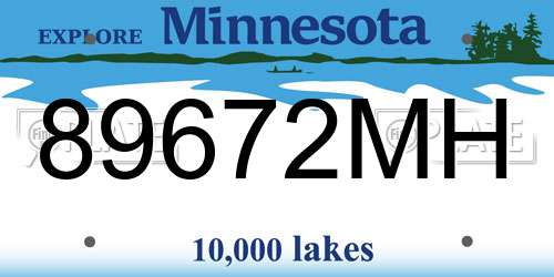 89672MH Minnesota License Plate