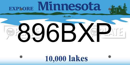 896BXP Minnesota License Plate