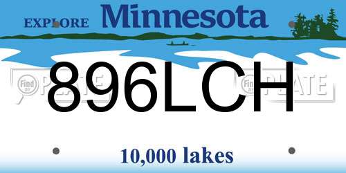896LCH Minnesota License Plate
