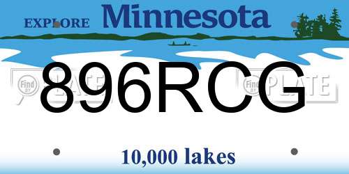 896RCG Minnesota License Plate