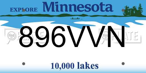896VVN Minnesota License Plate