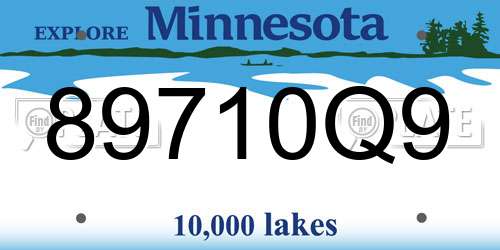 89710Q9 Minnesota License Plate