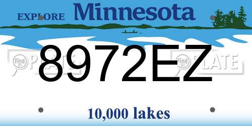 8972EZ Minnesota License Plate