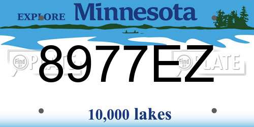 8977EZ Minnesota License Plate