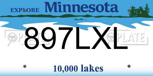897LXL Minnesota License Plate