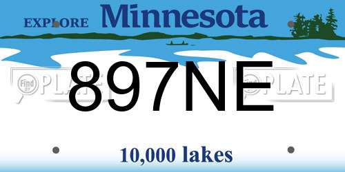 897NE Minnesota License Plate
