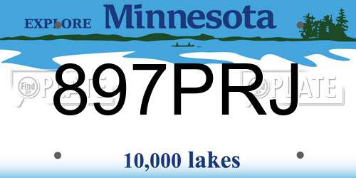 897PRJ Minnesota License Plate