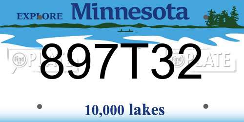 897T32 Minnesota License Plate
