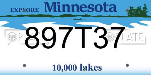 897T37 Minnesota License Plate