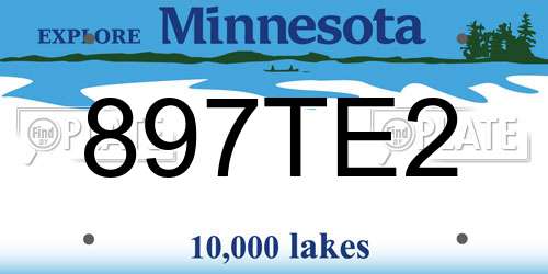 897TE2 Minnesota License Plate