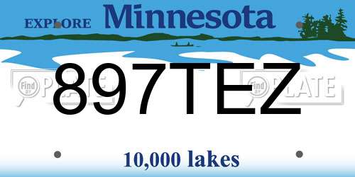 897TEZ Minnesota License Plate