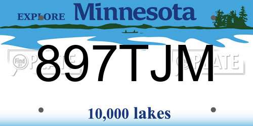 897TJM Minnesota License Plate