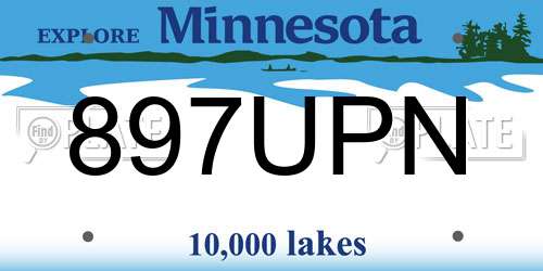 897UPN Minnesota License Plate