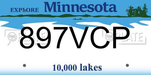 897VCP Minnesota License Plate