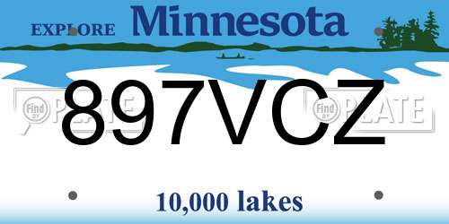 897VCZ Minnesota License Plate