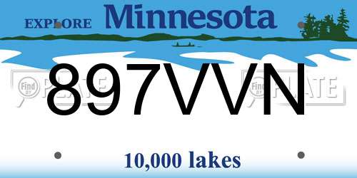 897VVN Minnesota License Plate