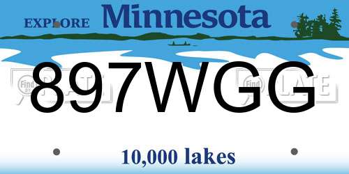 897WGG Minnesota License Plate