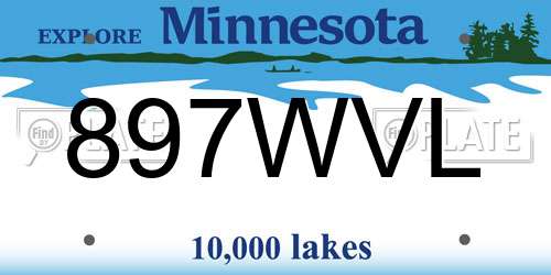 897WVL Minnesota License Plate