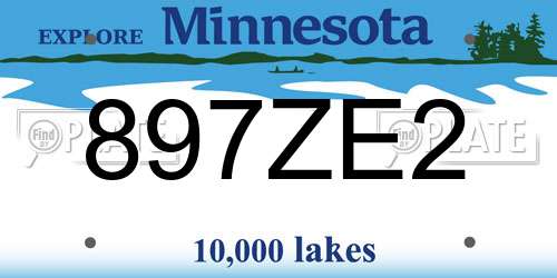 897ZE2 Minnesota License Plate